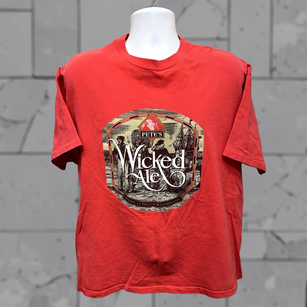 Hanes VINTAGE Pete's Wicked Ale T-Shirt Mens XL Red Distressed Graphic Tee USA Hanes Short Sleeve Crew Neck Shirt Mens USA Red XL Shirts Men Size US XL / EU 56 / 4 - 1 Thumbnail