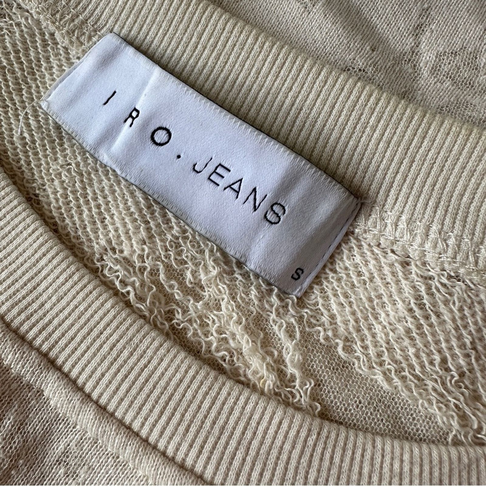 Iro IRO Jeans Sudami Distressed Crew Neck Sweater Beige S Size S / US 4 / IT 40 - 10 Thumbnail