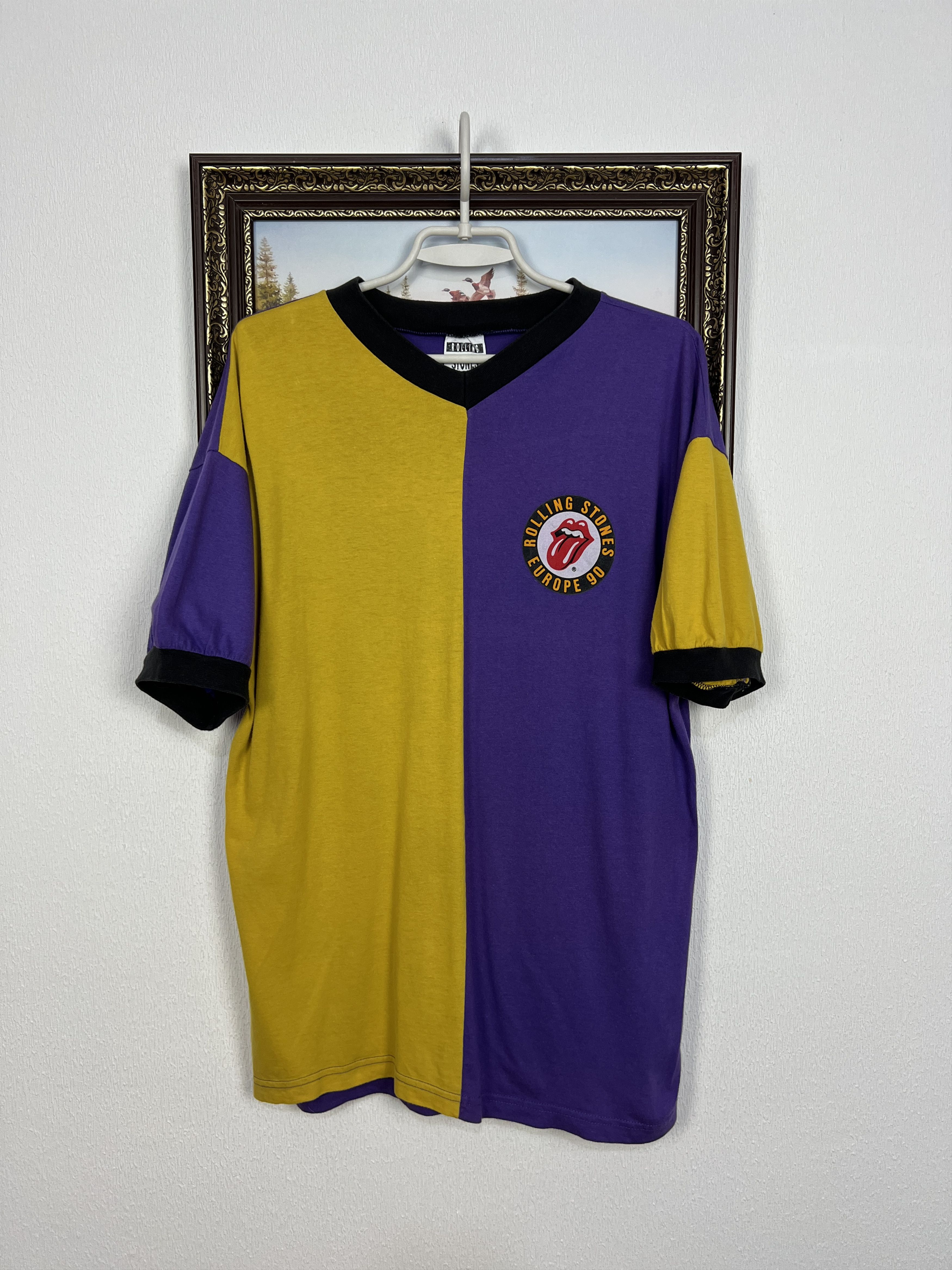 Vintage 90's Rolling Stones Europe Purple & Gold Soccer Tee