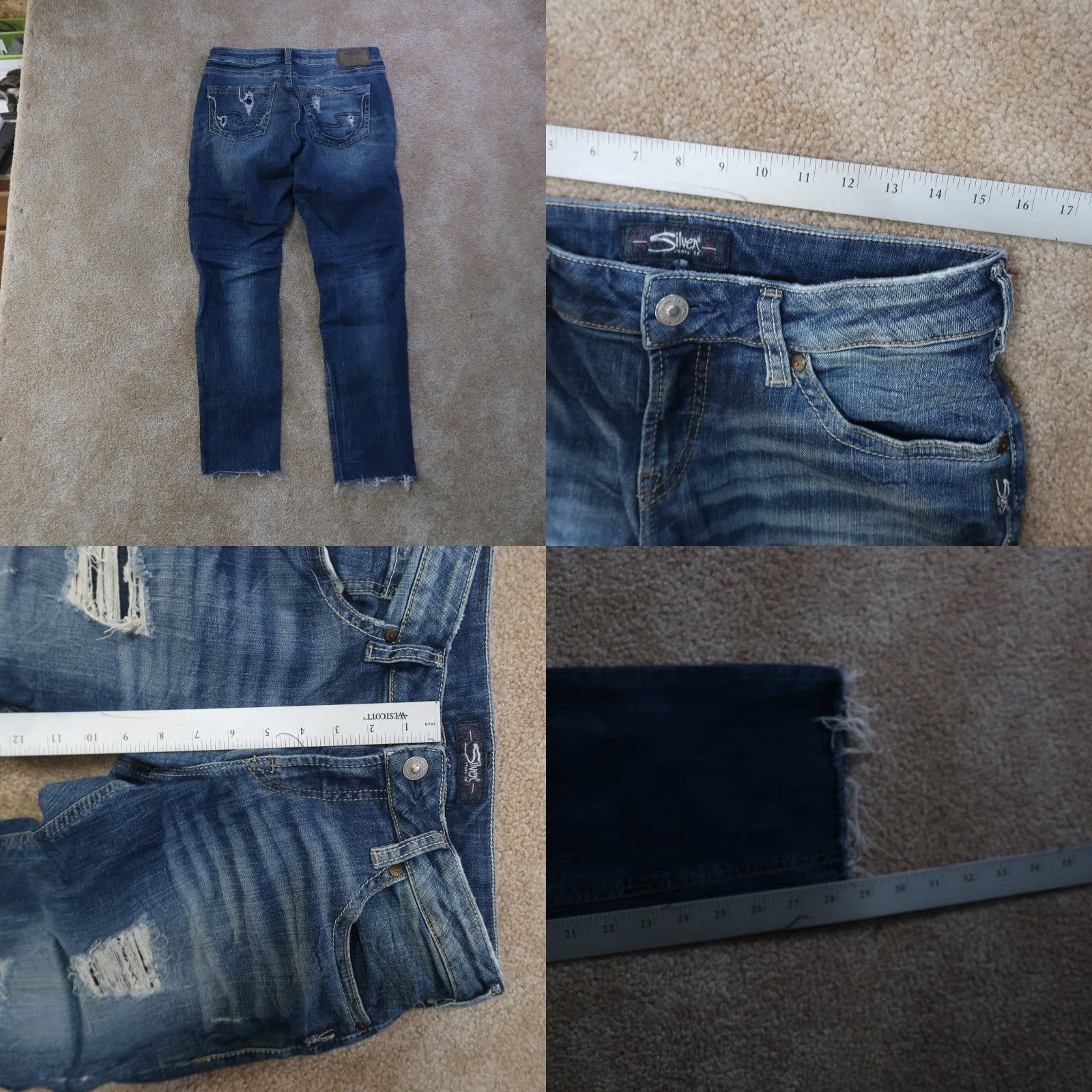Silver Jeans Co. Silver Jeans Women Jeans 28x26 Straight Leg Denim Stretch Blue Slim 5-Pocket Mens Womens Girls? Size 28" / US 6 / IT 42 - 8 Thumbnail