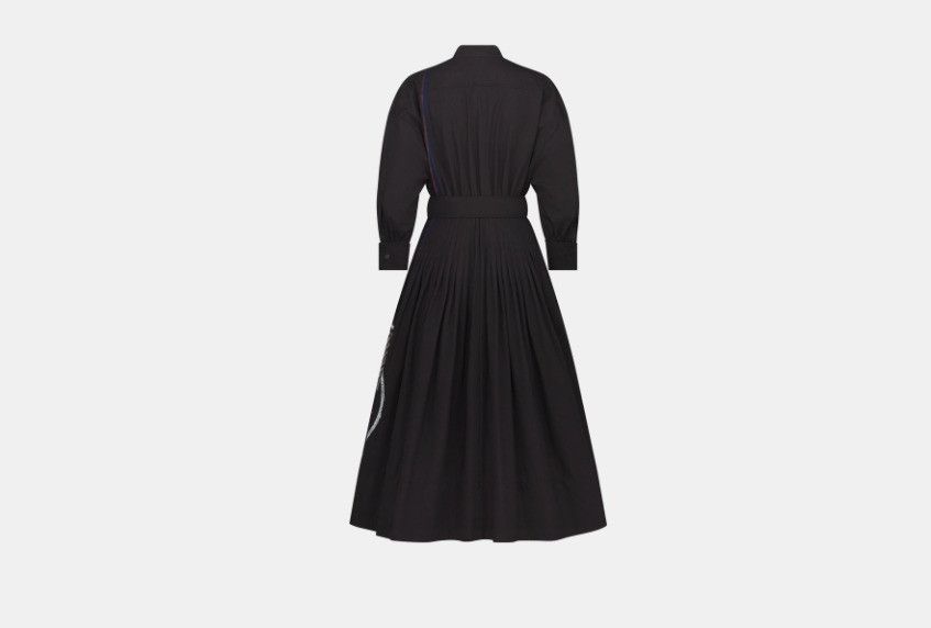 Dior o1w1db10824 Mid-Length Shirt Dress in Black Size L / US 10 / IT 46 - 2 Thumbnail