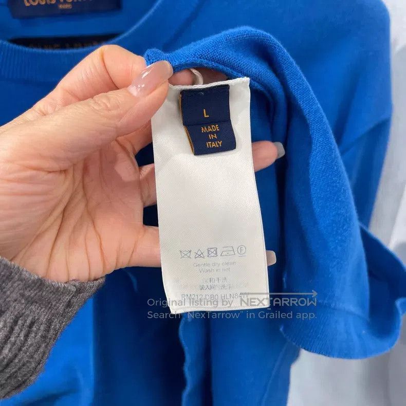 Louis Vuitton Louis Vuitton Logo jacquard blue knit short sleeves Size US L / EU 52-54 / 3 - 5 Thumbnail