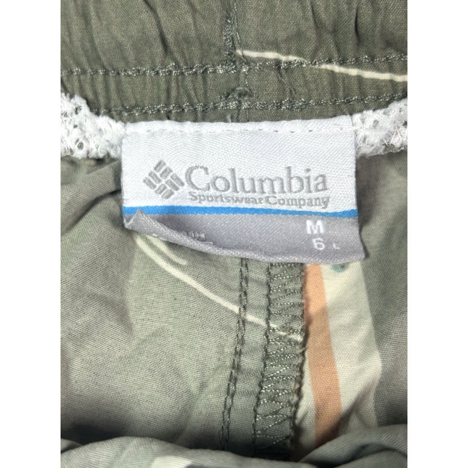 Vintage Columbia PFG Mens Shorts Bermuda Regular Nylon Polyester Blue Fish Print Navy Flags Martini Boat Quick Dry Lightweight Elastic Waist Drawstring Muscle Size US 31 - 6 Thumbnail