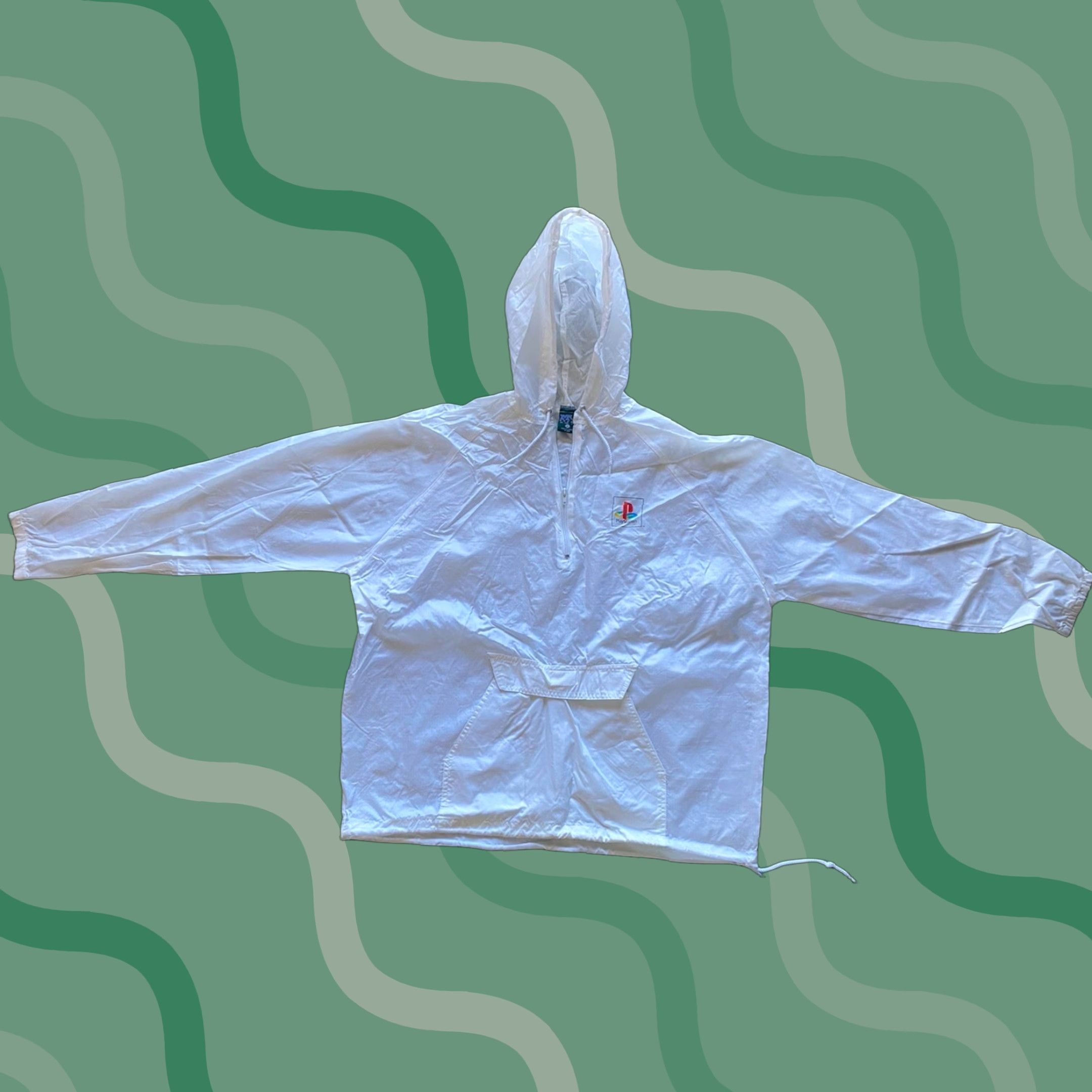 Logo 7 VINTAGE MV Sport Windbreaker Jacket Men’s XL White PlayStation Logo Front Pocket Size US XL / EU 56 / 4 - 1 Thumbnail