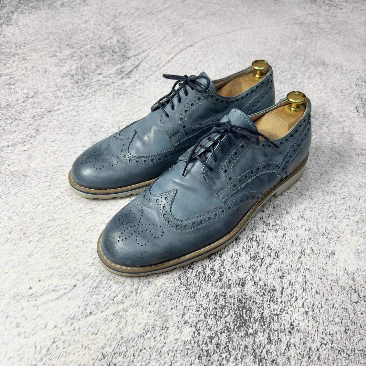 SF Esseffe Italy Mens Blue Leather Brogues US10 UK9 EU43