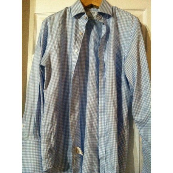 T.M. Lewin T.M.LEWIN MEN'S LIGHT BLUE COTTON DRESS SHIRT SIZE:16.5/33 Size US L / EU 52-54 / 3 - 2 Thumbnail