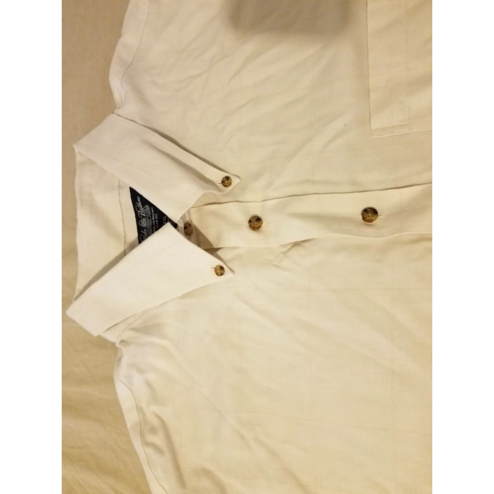 Brooks Brothers VINTAGE? Brooks Brothers Dress Shirt 2XL Beige Cotton Mens Slim Button Shirt Size 48R - 6 Thumbnail