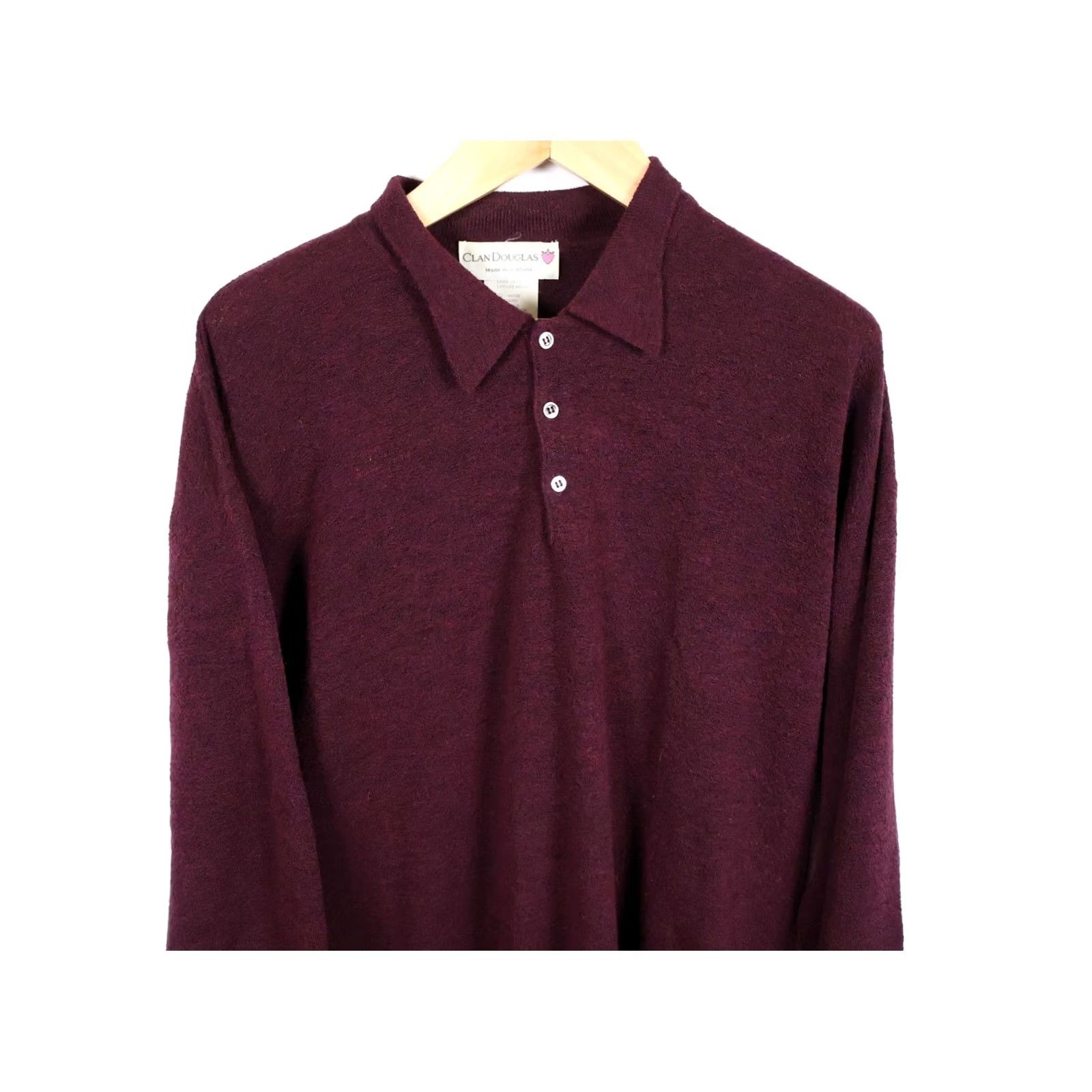 Vintage VINTAGE Clan Douglas Wool Blend Sweater Men 2XL Dark Red Scotland Textured Knit Pullover Size US XXL / EU 58 / 5 - 4 Thumbnail