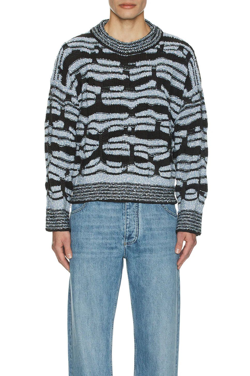 Bottega Veneta o1bcso1str0526 Distorted Stripe Cotton Jumper Sweater Size US S / EU 44-46 / 1 - 2 Thumbnail