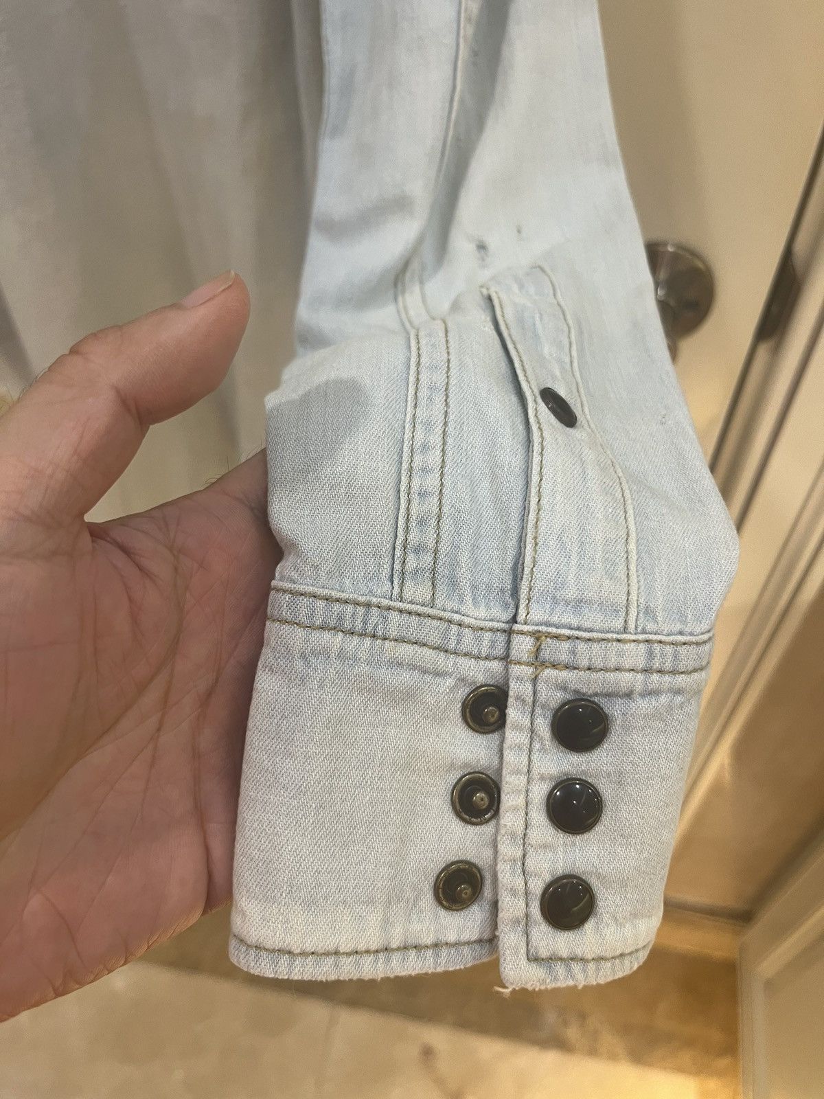 Saint Laurent Paris Distressed western denim shirt size M Size US M / EU 48-50 / 2 - 14 Thumbnail