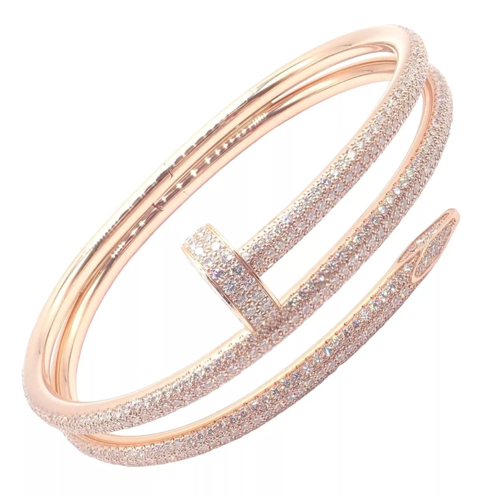 Cartier Nail 18k Gold Diamond Bangle Bracelet Size 16 Paper Size ONE SIZE - 1 Thumbnail
