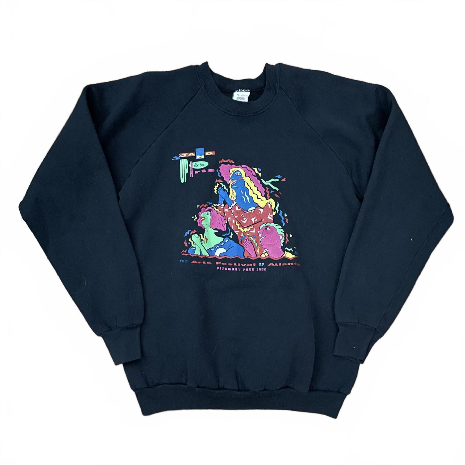 Fruit Of The Loom VTG 90S ARTS FESTIVAL OF ATLANTA BLACK GRAPHIC SWEATSHIRT XL Size US XL / EU 56 / 4 - 5 Thumbnail