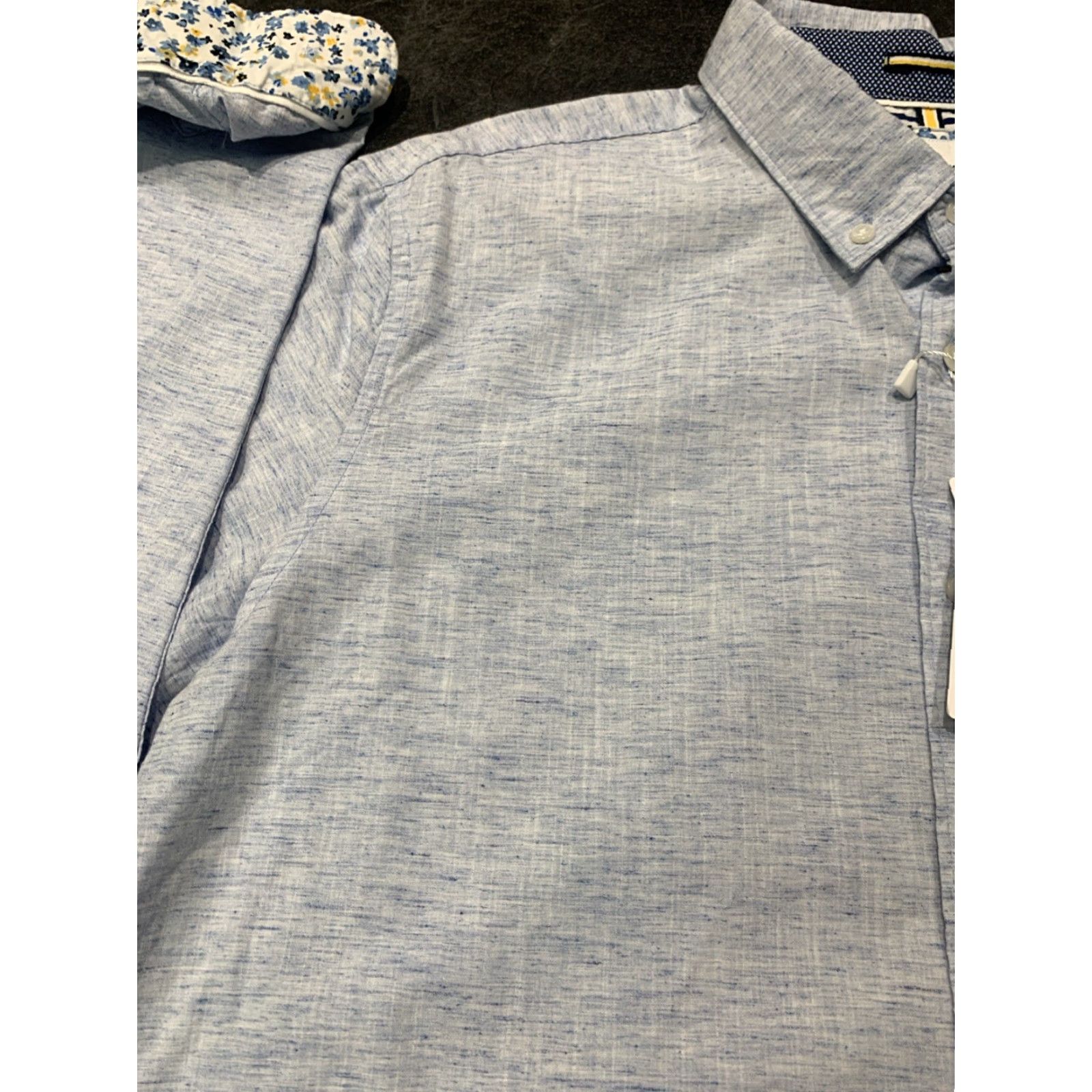 Vintage Cactus Man Ricky Singh Floral Flip Cuff Button Shirt Mens L Blue Long Sleeve NWT Size US L / EU 52-54 / 3 - 4 Thumbnail