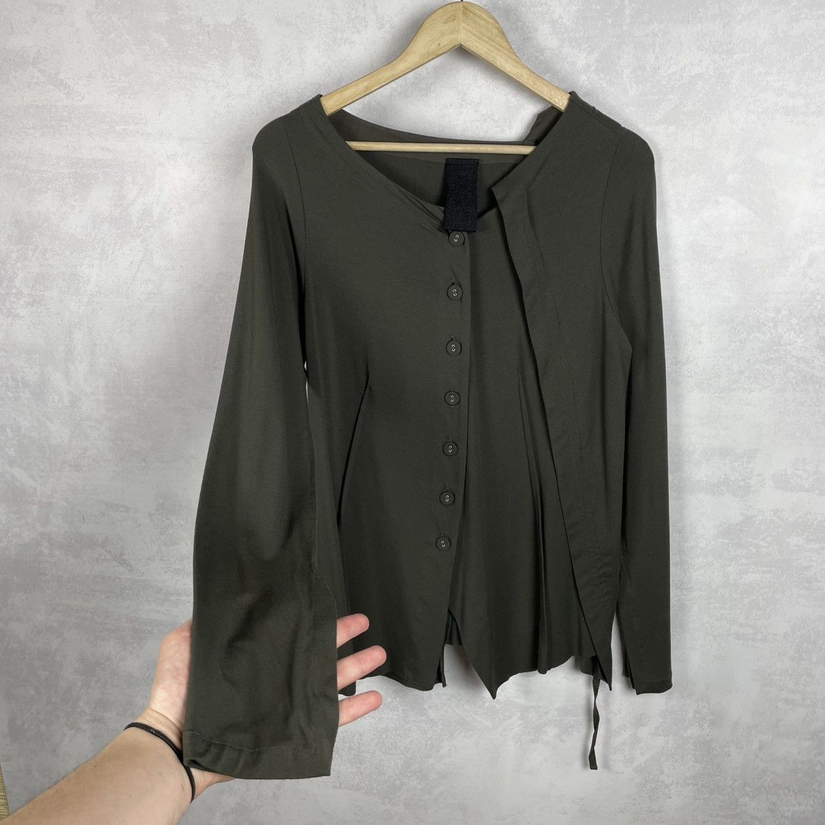 Rundholz Black Label Viscos Asymmetrical Button Cardigan Top