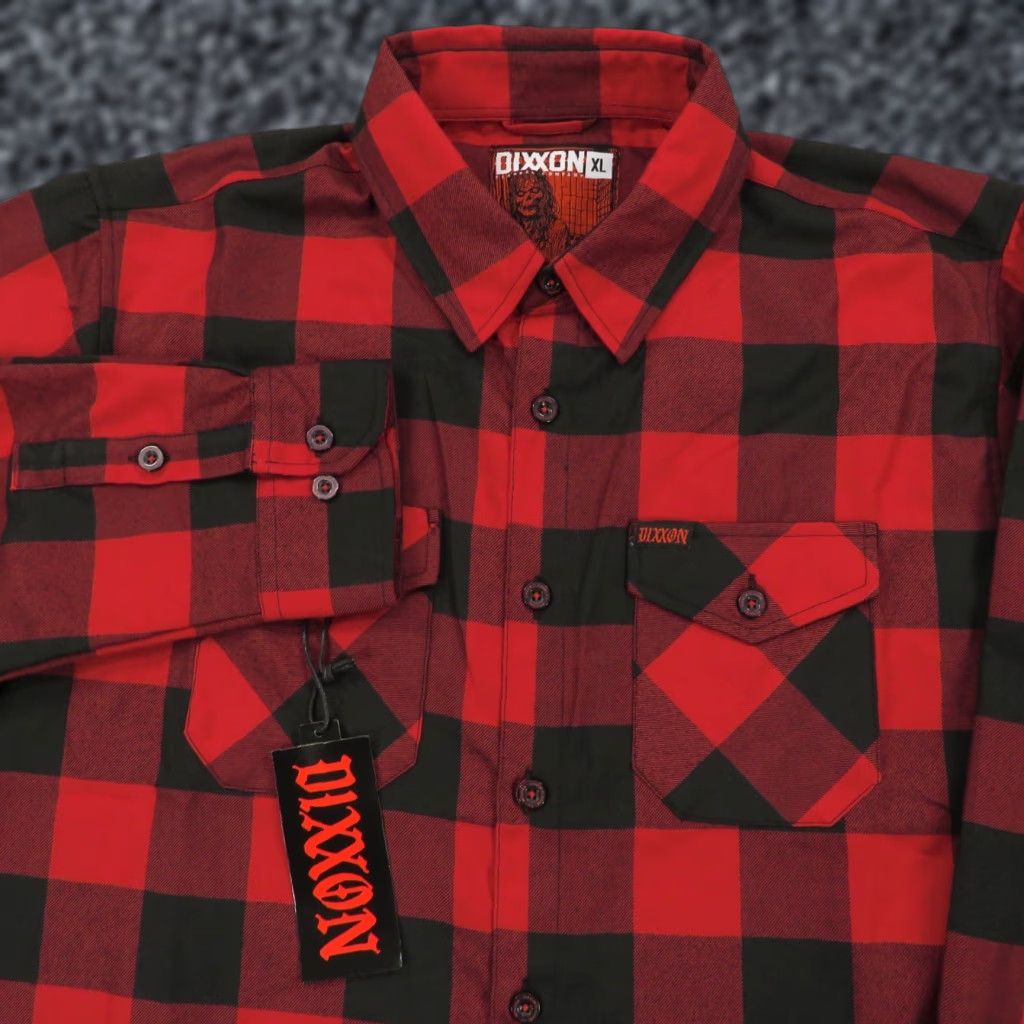 Vintage Dixxon Flannel Shirt Mens XL Red Black Buffalo Check Redrum Button Up Shining Shirts Size US XL / EU 56 / 4 - 1 Thumbnail