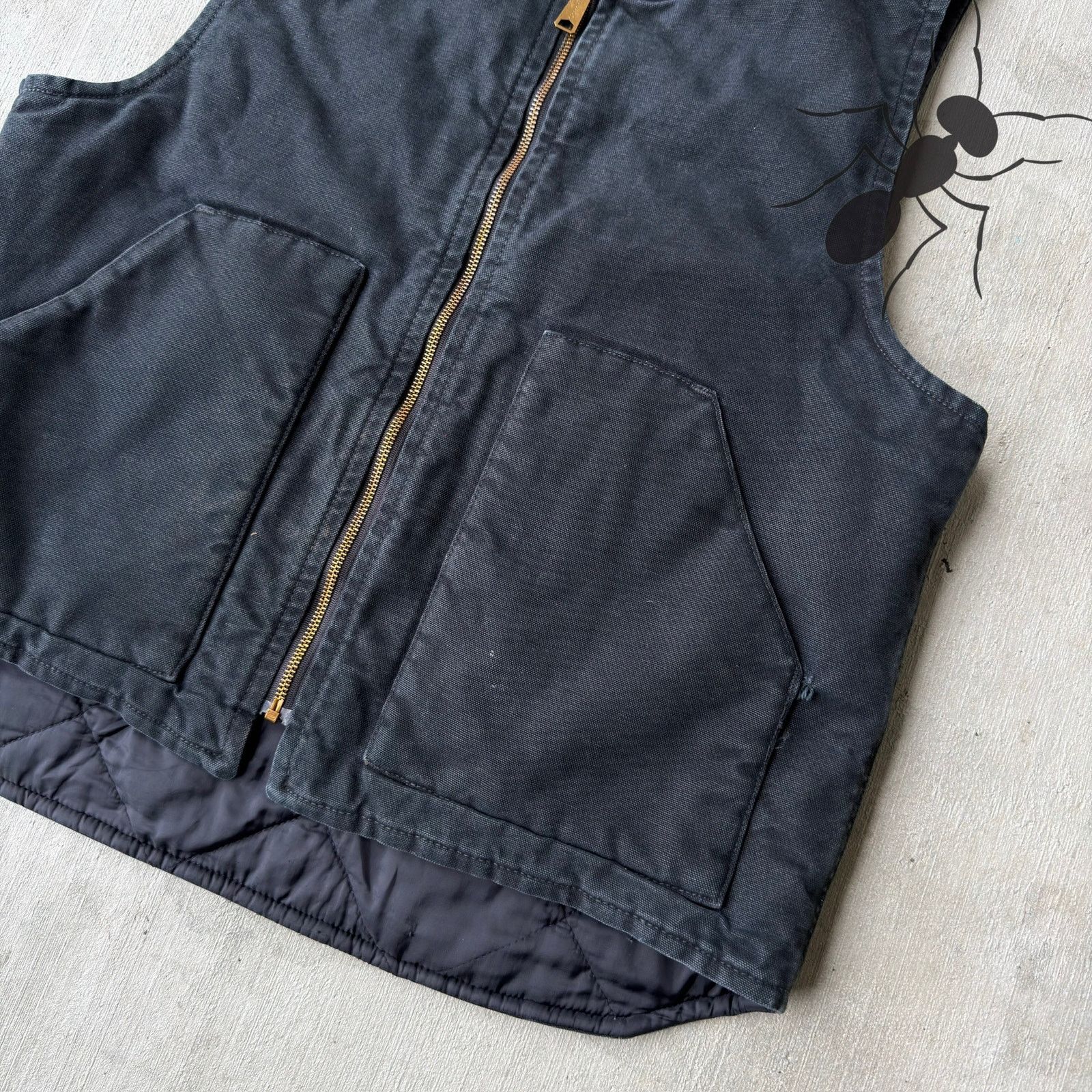 Carhartt × Vintage Carhartt black faded work wear vest Size US M / EU 48-50 / 2 - 2 Thumbnail