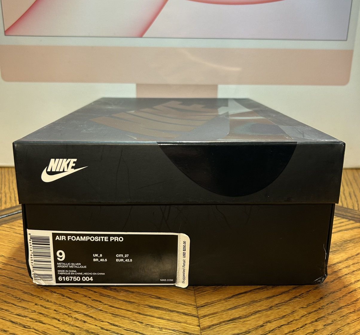 Nike Size 9- Nike Air Foamposite Pro Silver Surfer 2017 Size US 9 / EU 42 - 8 Thumbnail