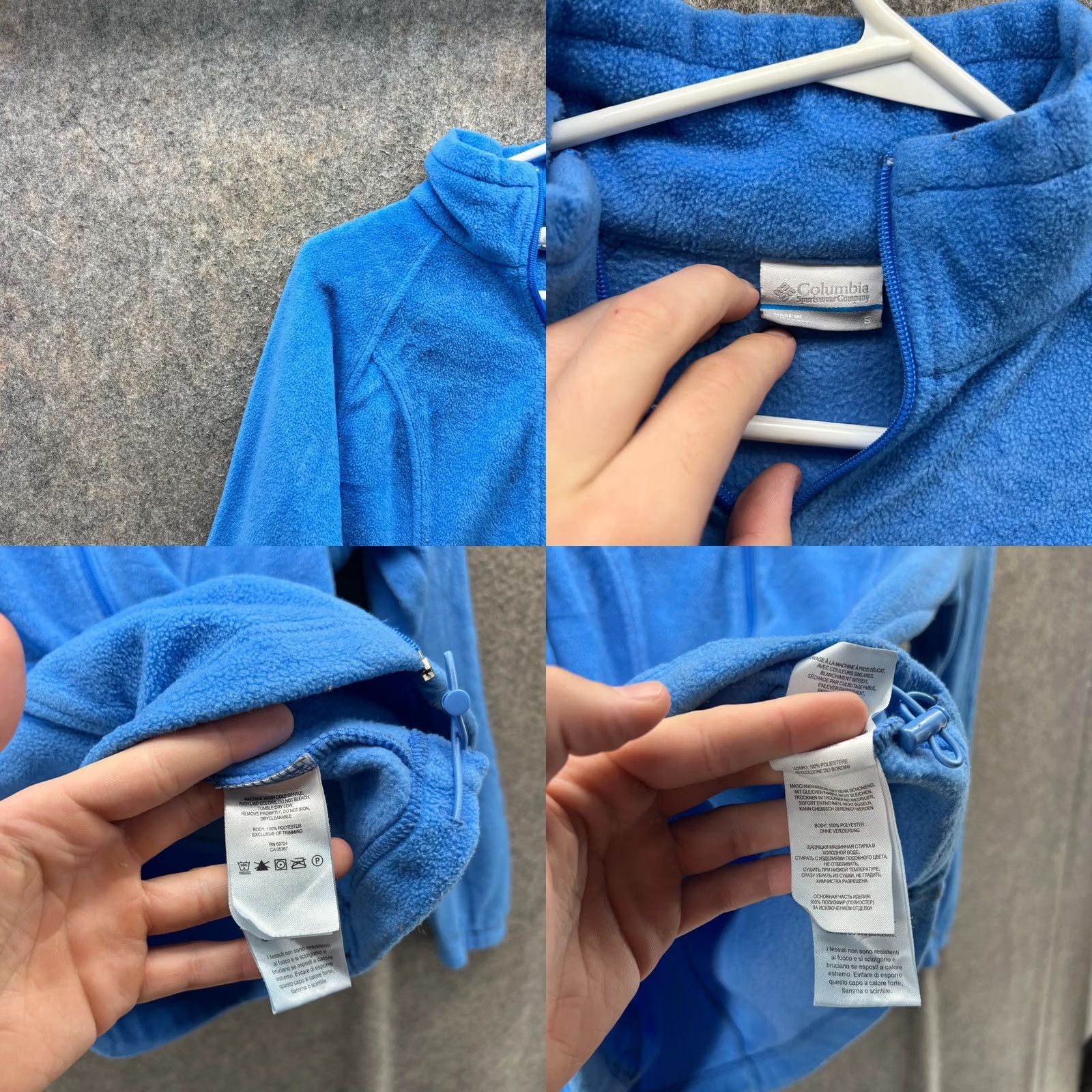 Vintage Columbia Jacket Women Small Blue Full Zip Fleece Lightweight Polyester Mountain Benton Springs Regular Fit Adults Womens Size S / US 4 / IT 40 - 8 Thumbnail