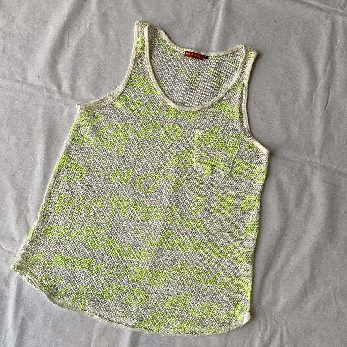 Japanese Brand ASK ENQUIRED Tank Top Mesh Neon LGB Style Size US M / EU 48-50 / 2 - 4 Thumbnail