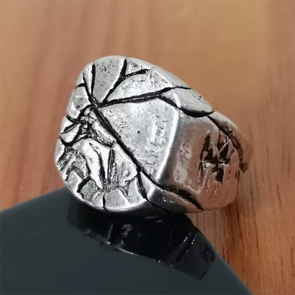 Jewelry Retro Vintage Punk Cracked Square Ring Size ONE SIZE - 6 Thumbnail