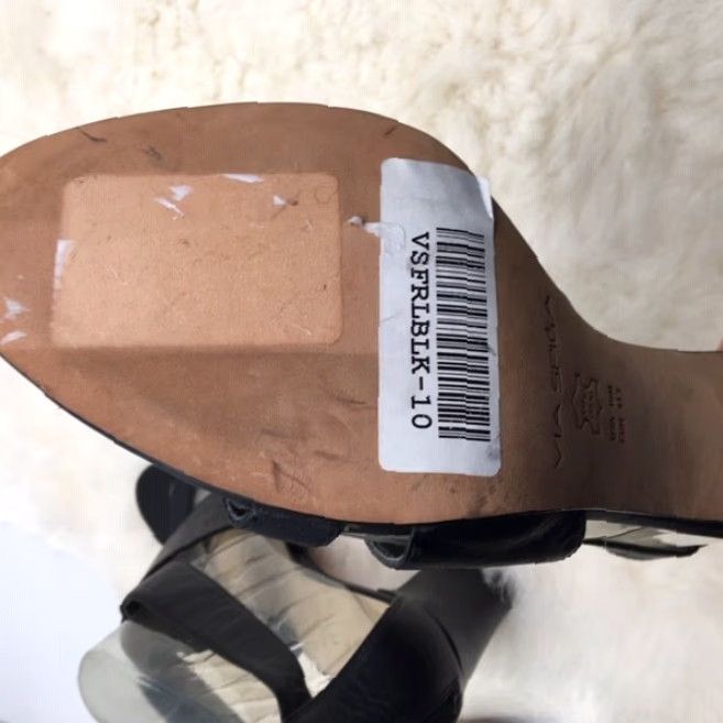 Vintage Via Spiga Fiorel Black Leather Block Heeled Dress Sandal Women Size 10 M Size L / US 10 / IT 46 - 7 Thumbnail