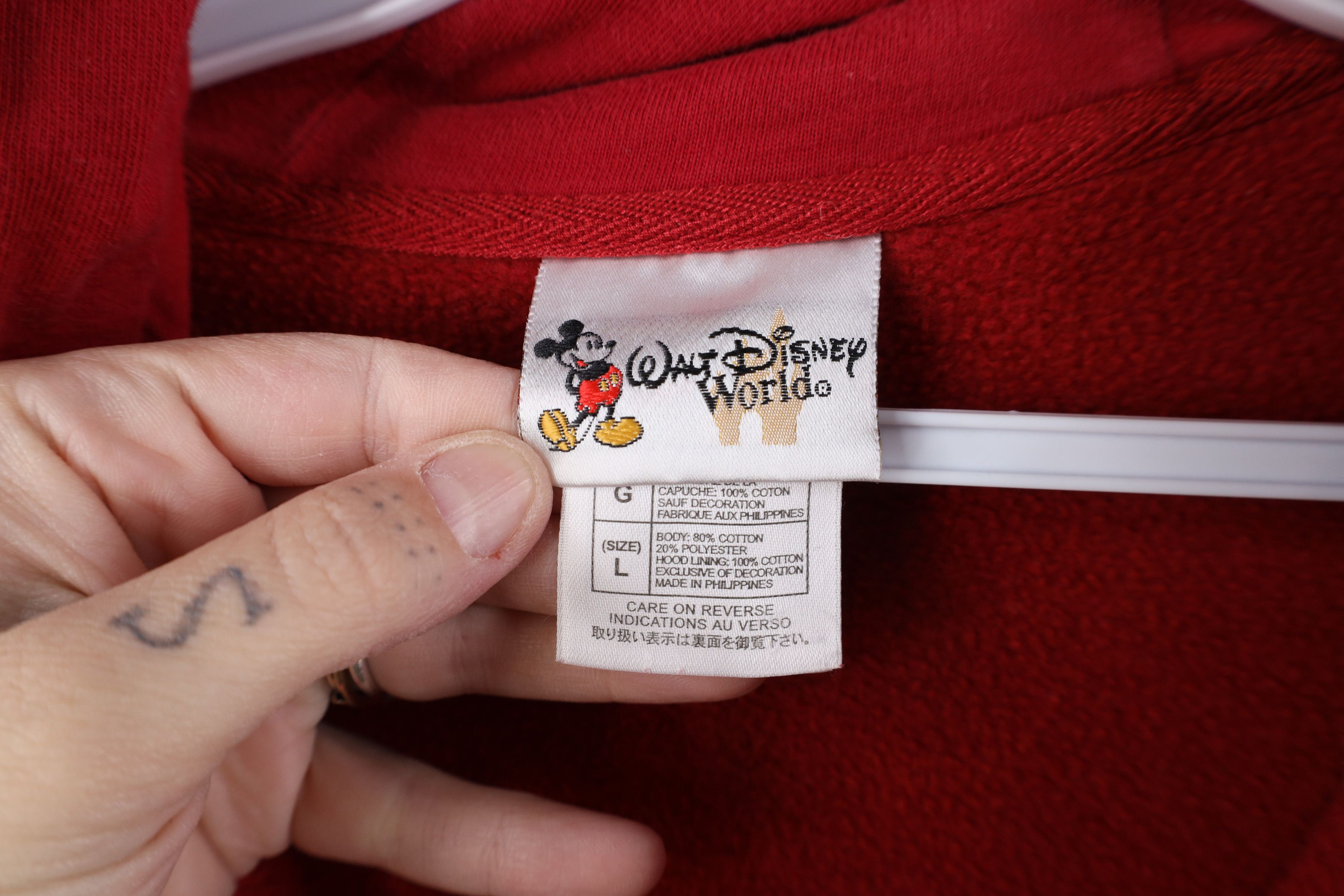 Disney Vintage 90s Walt Disney World Spell Out Mickey Mouse Hoodie Size L / US 10 / IT 46 - 10 Thumbnail