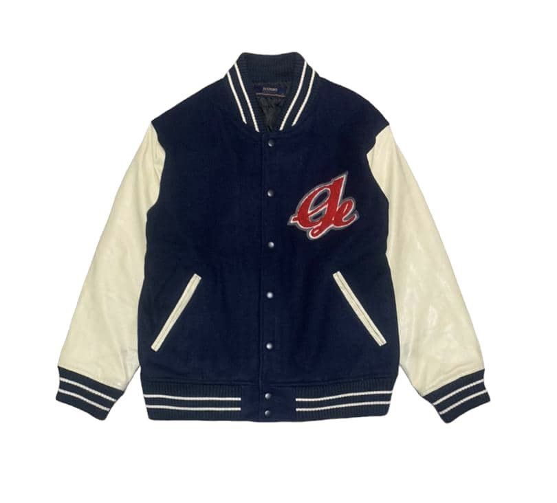 image of The Eagles x Varsity Jacket Vintage Wool Varsity Jacket By Golden Eagles in Navy Blue (Size Medium)