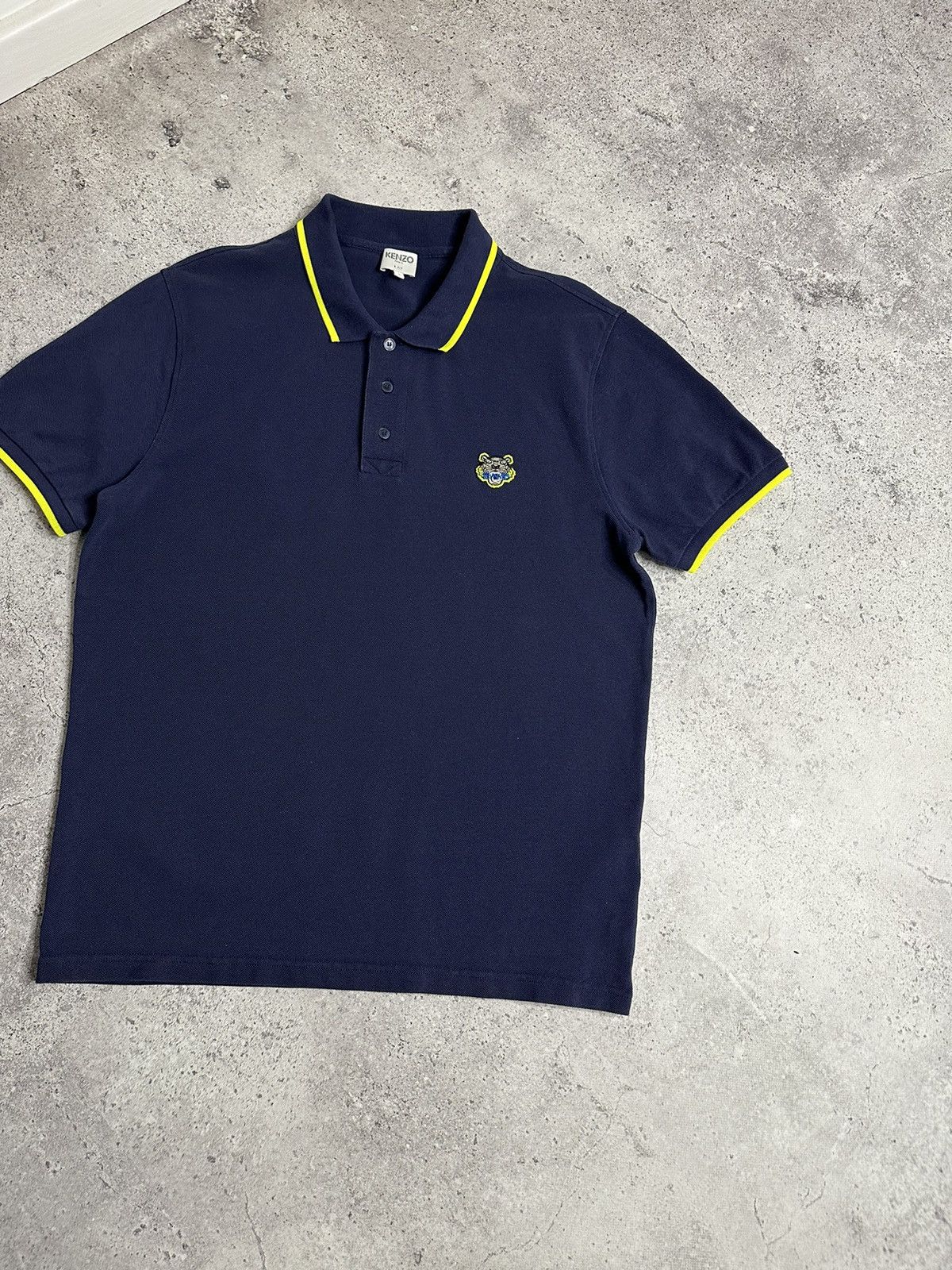 Kenzo Kenzo Paris Embroidered Tiger Logo Polo Shirt Navy Blue Size US L / EU 52-54 / 3 - 2 Thumbnail