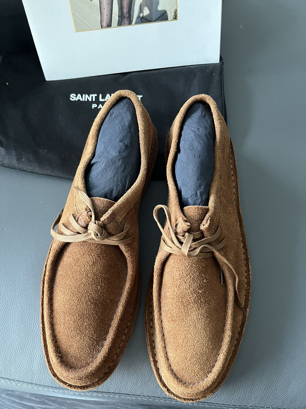 Hedi Slimane × Saint Laurent Paris × Yves Saint Laurent Saint Laurent Runway Classic Suede Leather Shoes Limited Size US 10.5 / EU 43-44 - 2 Thumbnail