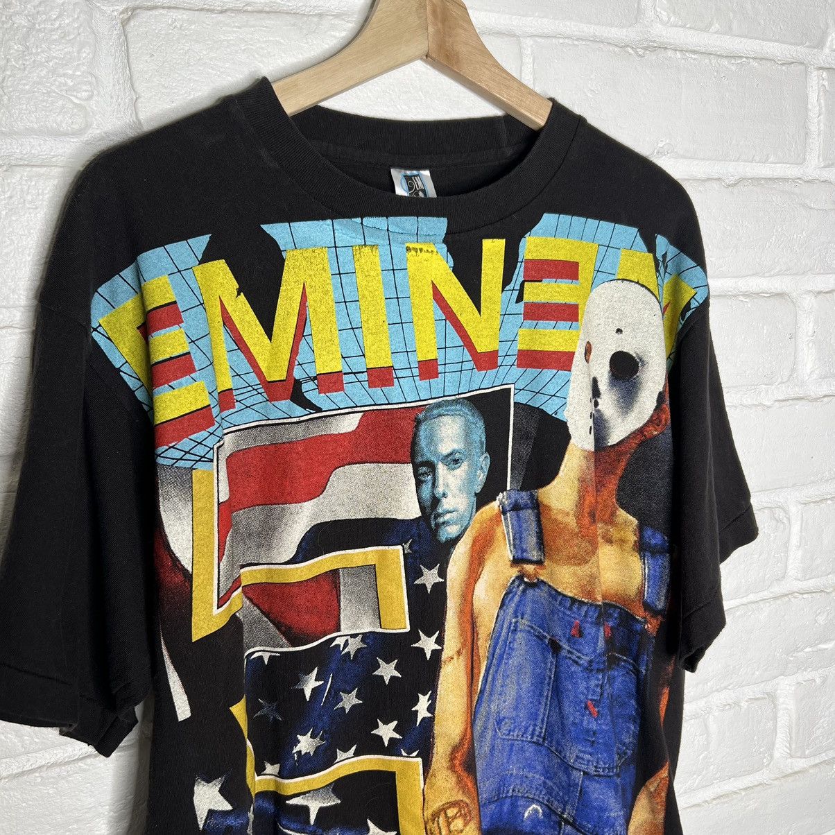 image of Rap Tees x Vintage Eminem Rap Tee in Black, Men's (Size XL)