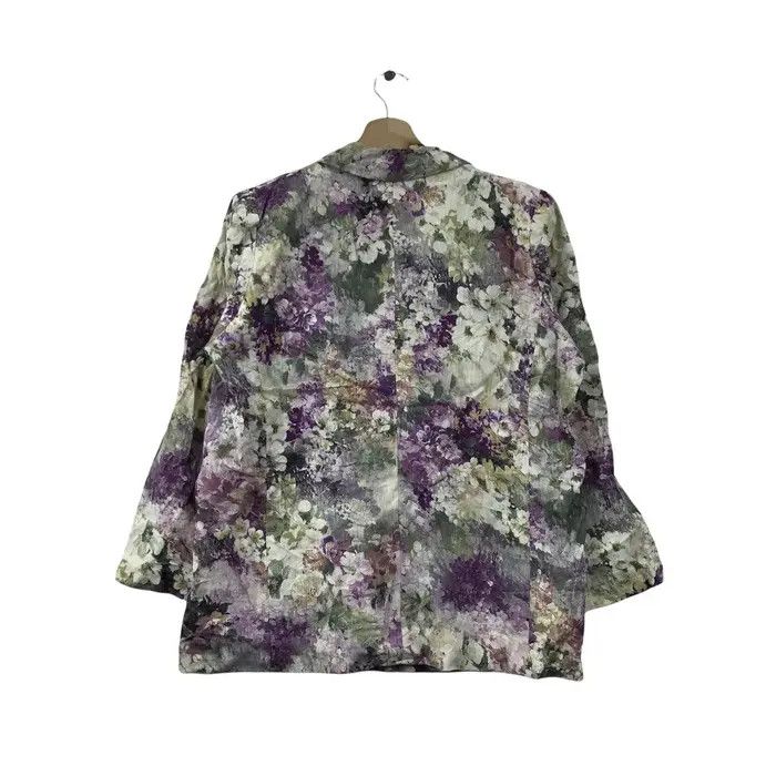 Vintage Vtg PARIS DESIGNER ART Painting Floral Flower Blazer Size M / US 6-8 / IT 42-44 - 4 Thumbnail