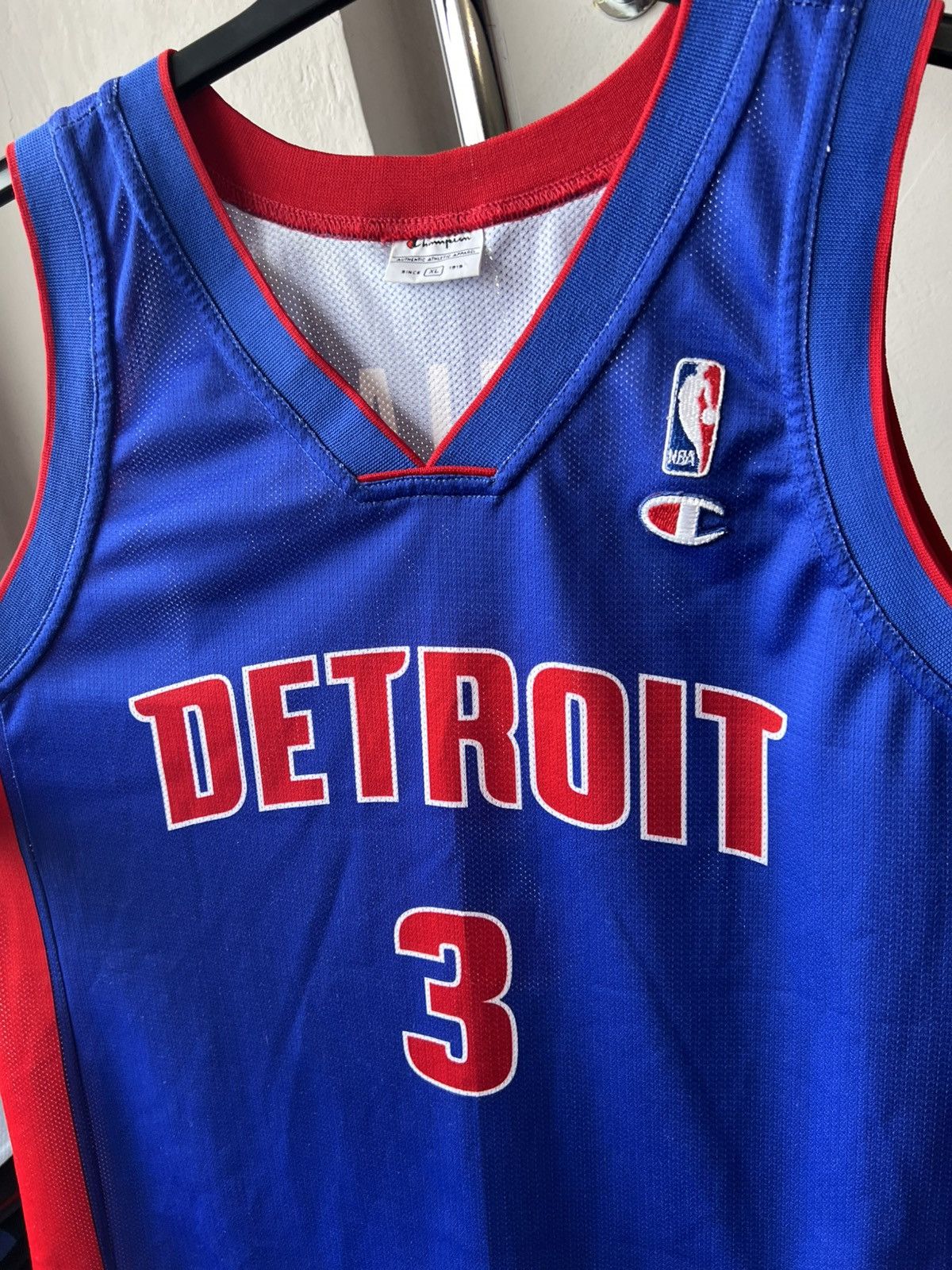 NBA 90’s Detroit Pistons #3 Wallace NBA Basketball jersey Size US XL / EU 56 / 4 - 4 Thumbnail