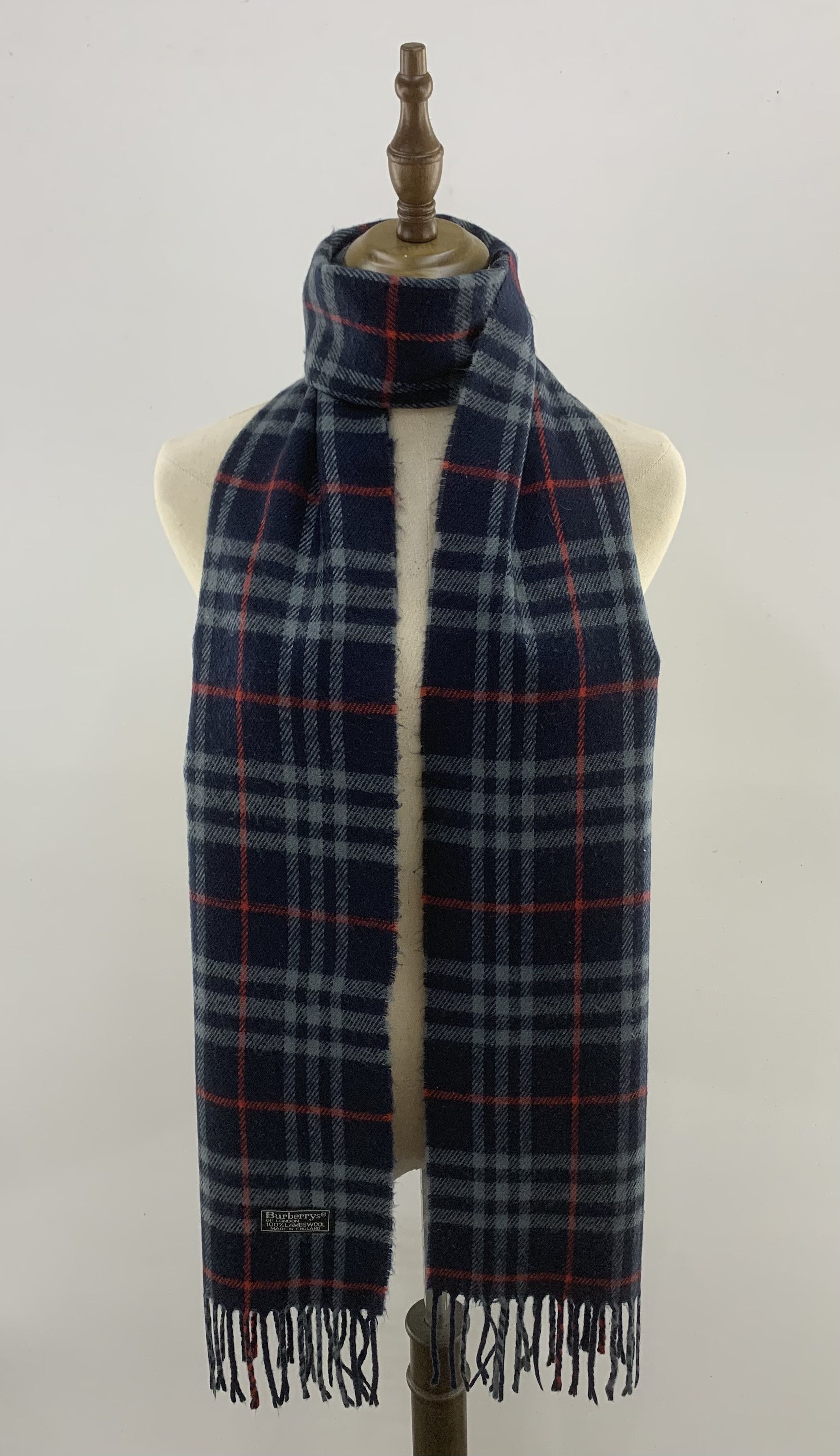 Vintage Burberrys Scarf Wool Muffler Neck Wrap BL3165