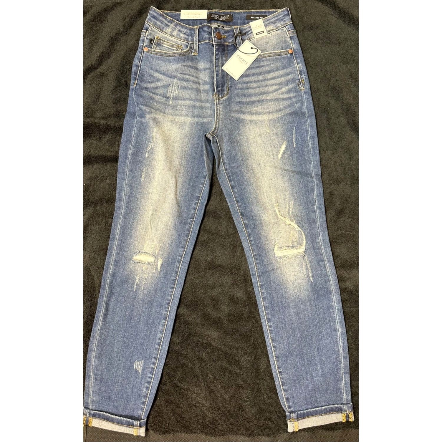 Judy Blue Judy Blue Adelene Mid Rise Cuffed Jeans Dark Blue 29 Size 29" - 9 Thumbnail