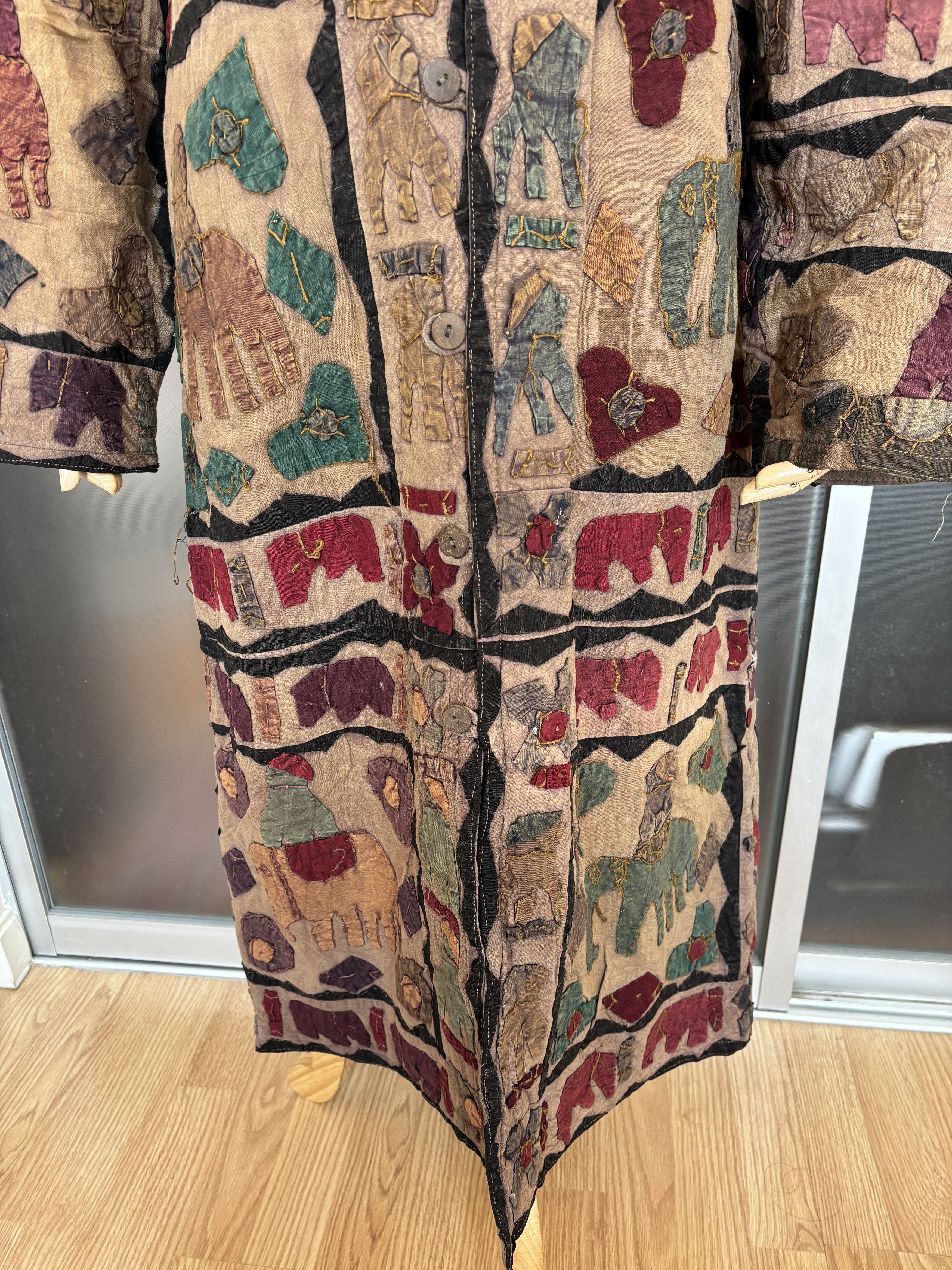 Handmade Vintage Indian Patchwork Handmade Long Winter Women Dress Size S / US 4 / IT 40 - 3 Thumbnail