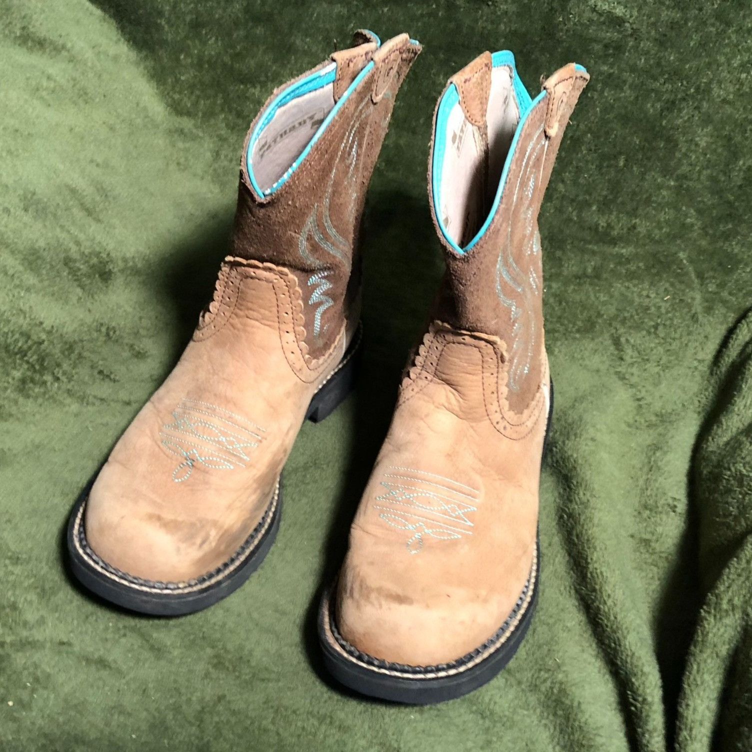 Ariat Ariat Womens Fatbaby Cowboy Boots 10B Suede Heritage Western Size US 10 / IT 40 - 5 Thumbnail