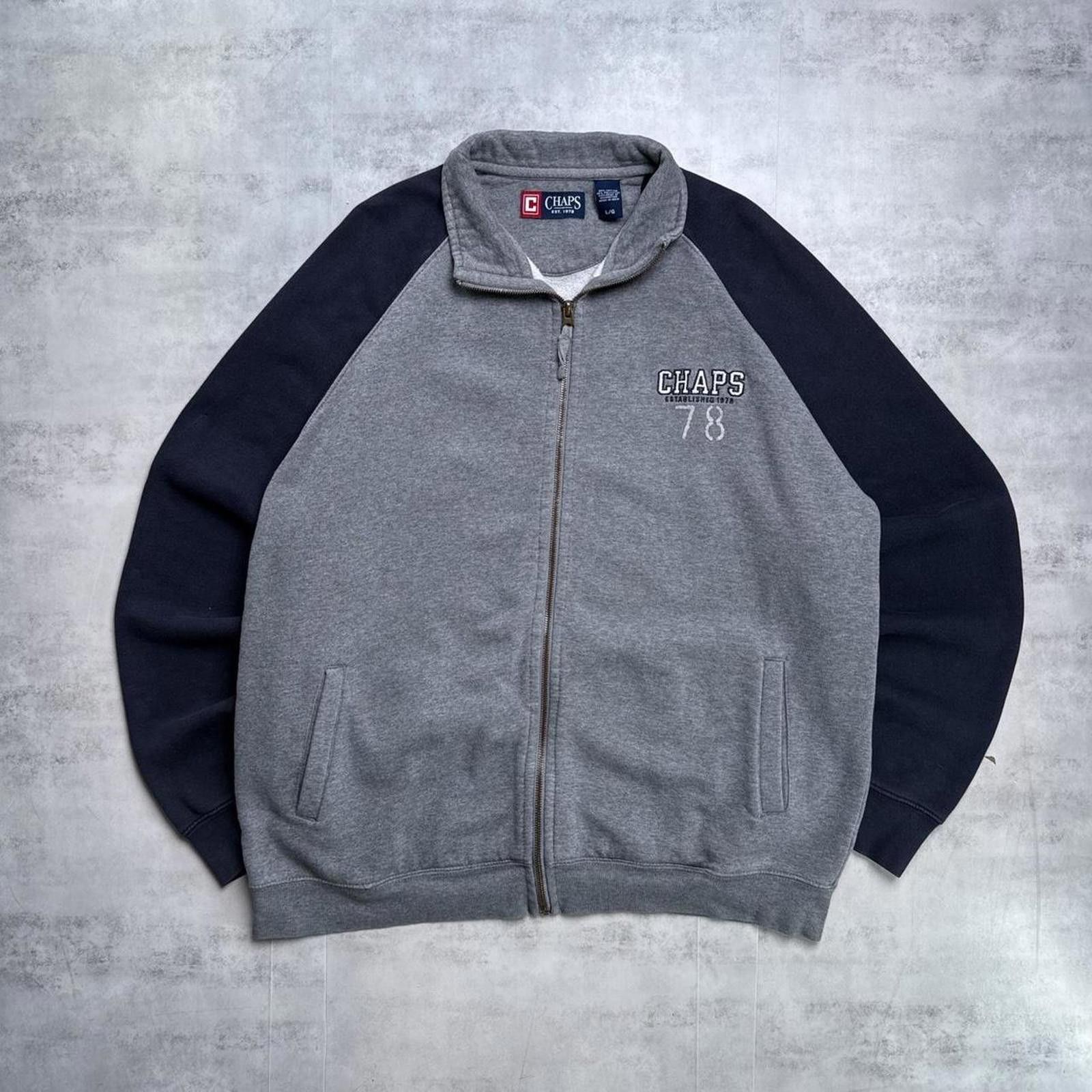 Chaps Y2K Chaps Gray Vintage 00s Zip Up Jacket Size US L / EU 52-54 / 3 - 1 Thumbnail