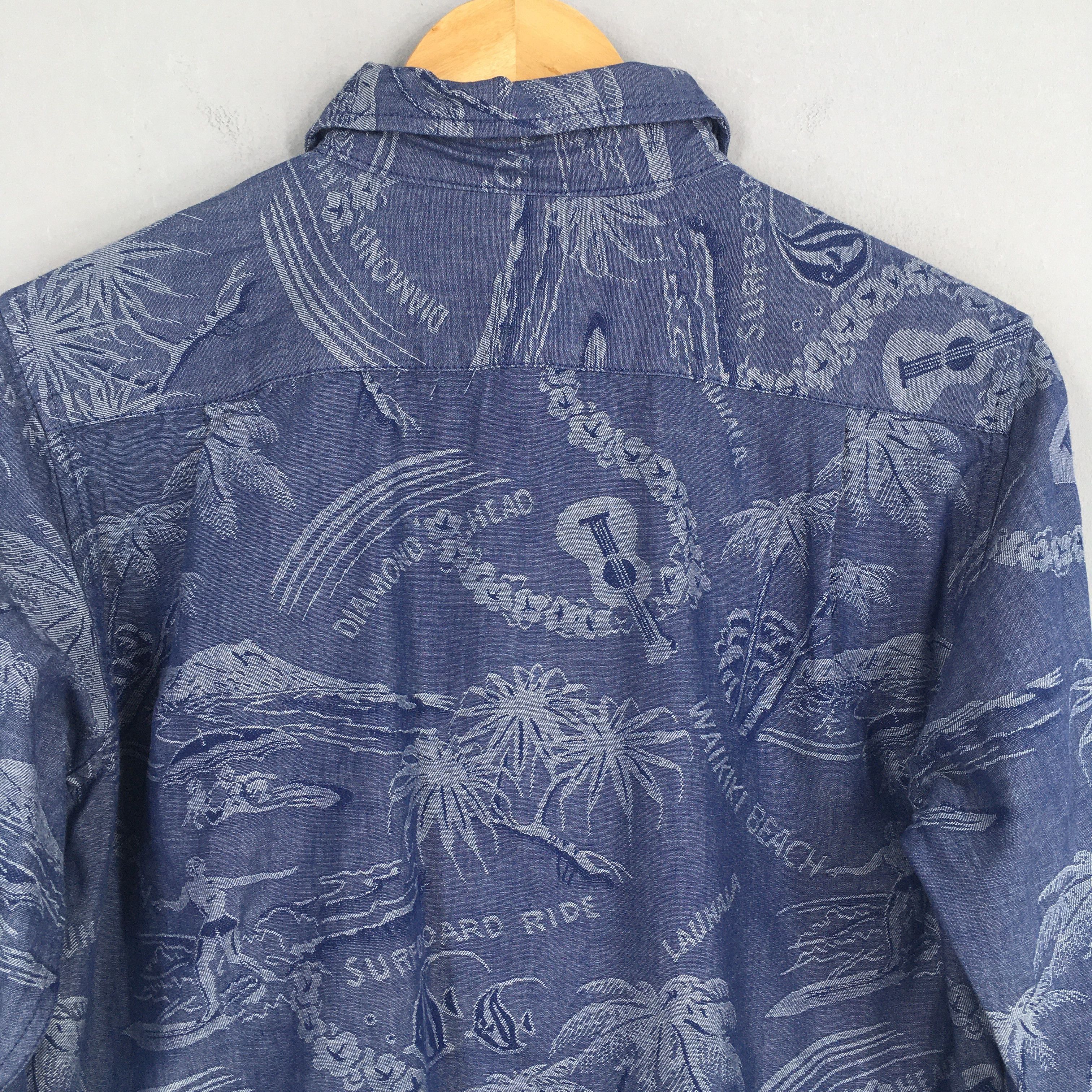 Comme Ca Ism × Japanese Brand × Takeo Kikuchi Takeo Kikuchi Japan Palm Tree Tropical Blue Shirt Small Size US S / EU 44-46 / 1 - 8 Thumbnail