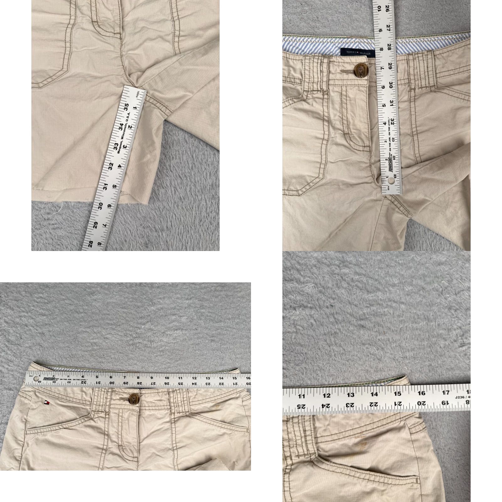 Tommy Hilfiger Tommy Hilfiger Shorts Women's Regular Beige 30x6 Pocket Chino Cutoff Low Rise 6 in 4 Brand: Tommy Hilfiger Womens Summer 90s American Sports Style Size 27" / US 4 / IT 40 - 8 Thumbnail