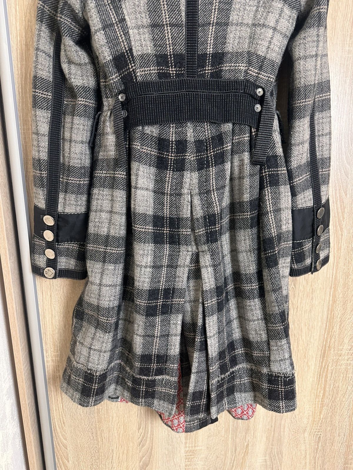 Marithe + Francois Girbaud 🔥 Marithe Francois Girbaud Wool Coat Jacket Check Pattern Size M / US 6-8 / IT 42-44 - 8 Thumbnail