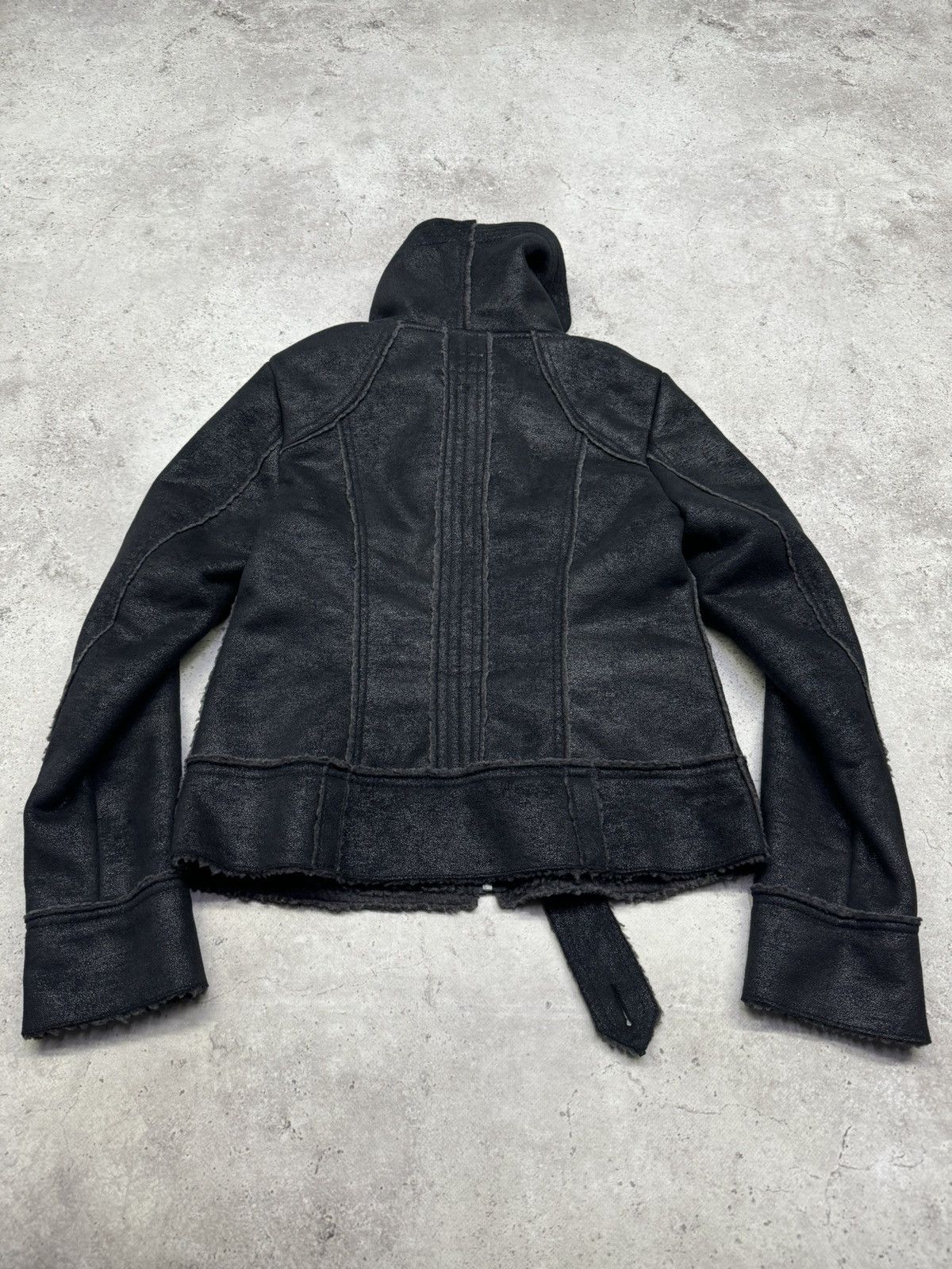 Japanese Brand Vintage Faded Big Neck Rick Owens Style Suede Jacket Size US M / EU 48-50 / 2 - 5 Thumbnail