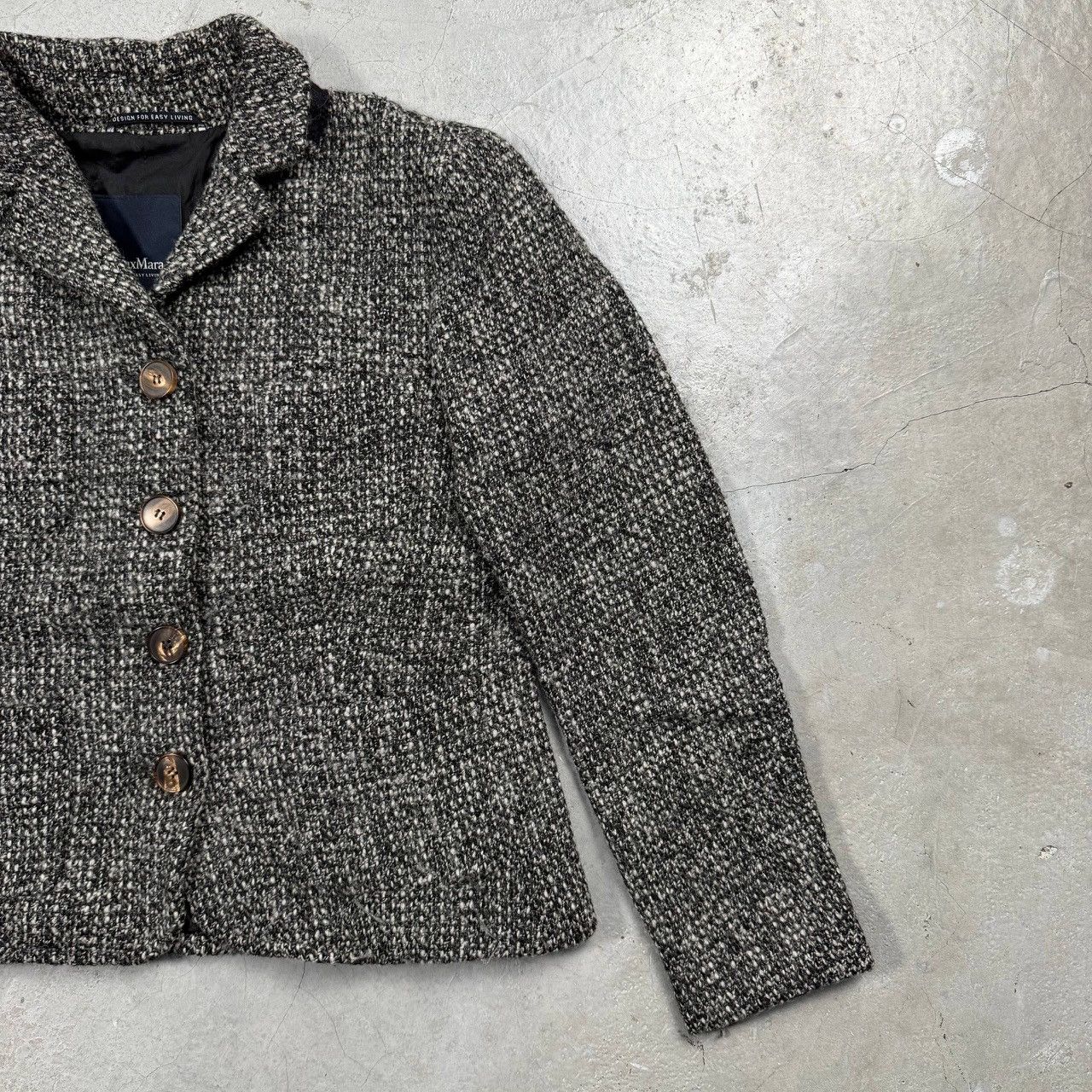 Max Mara 'S Max Mara "Design For Easy Living" Tweed Wool Jacket Size S / US 4 / IT 40 - 5 Thumbnail