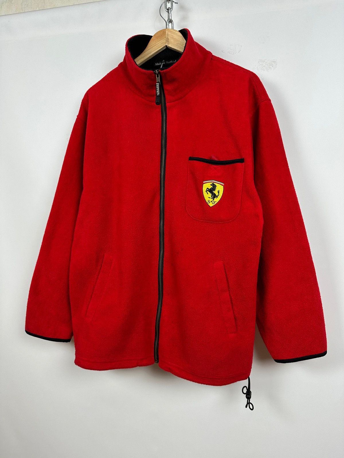 Ferrari 90s Vintage Ferrari Pocket Red Racing Zip Up Fleece Jacket Size US XL / EU 56 / 4 - 6 Thumbnail