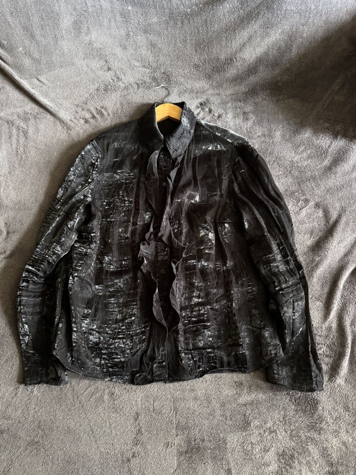 Vintage Vintage gothic elegant y2k black metallic plisse Size M / US 6-8 / IT 42-44 - 1 Thumbnail