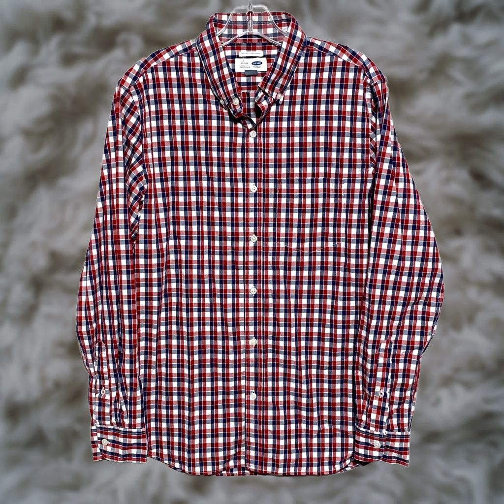 Old Navy Old Navy Button-Up Shirt Mens M Red White Blue Check All Seasons Casual Workwear Size US M / EU 48-50 / 2 - 1 Thumbnail