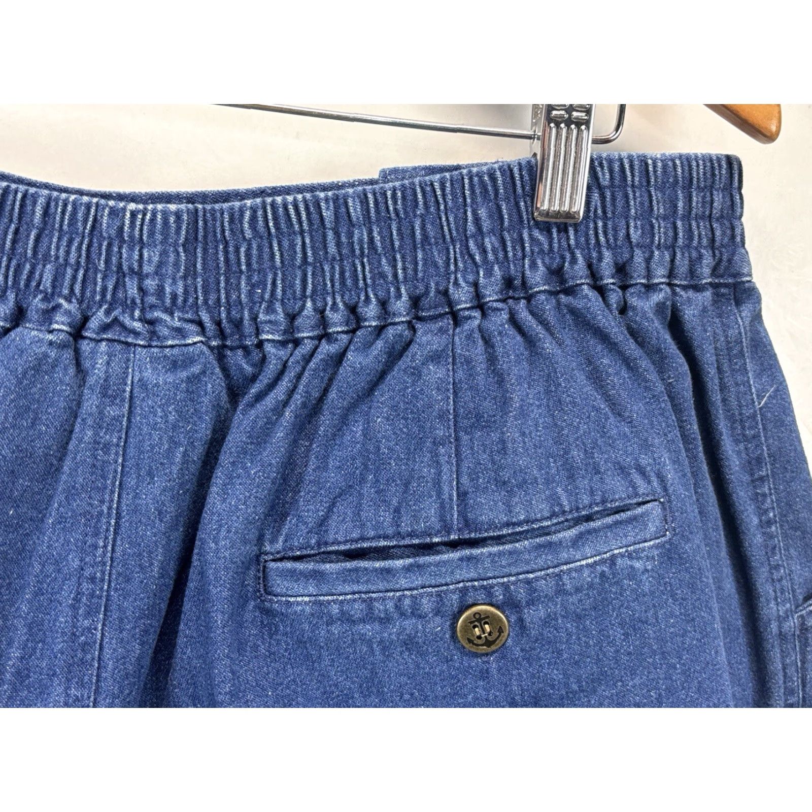 Vintage VINTAGE Street Styles By Claiborne Denim Jean Shorts Plus Size 20 Blue Pull On Nautical Womens Size 42" / US 20 - 4 Thumbnail