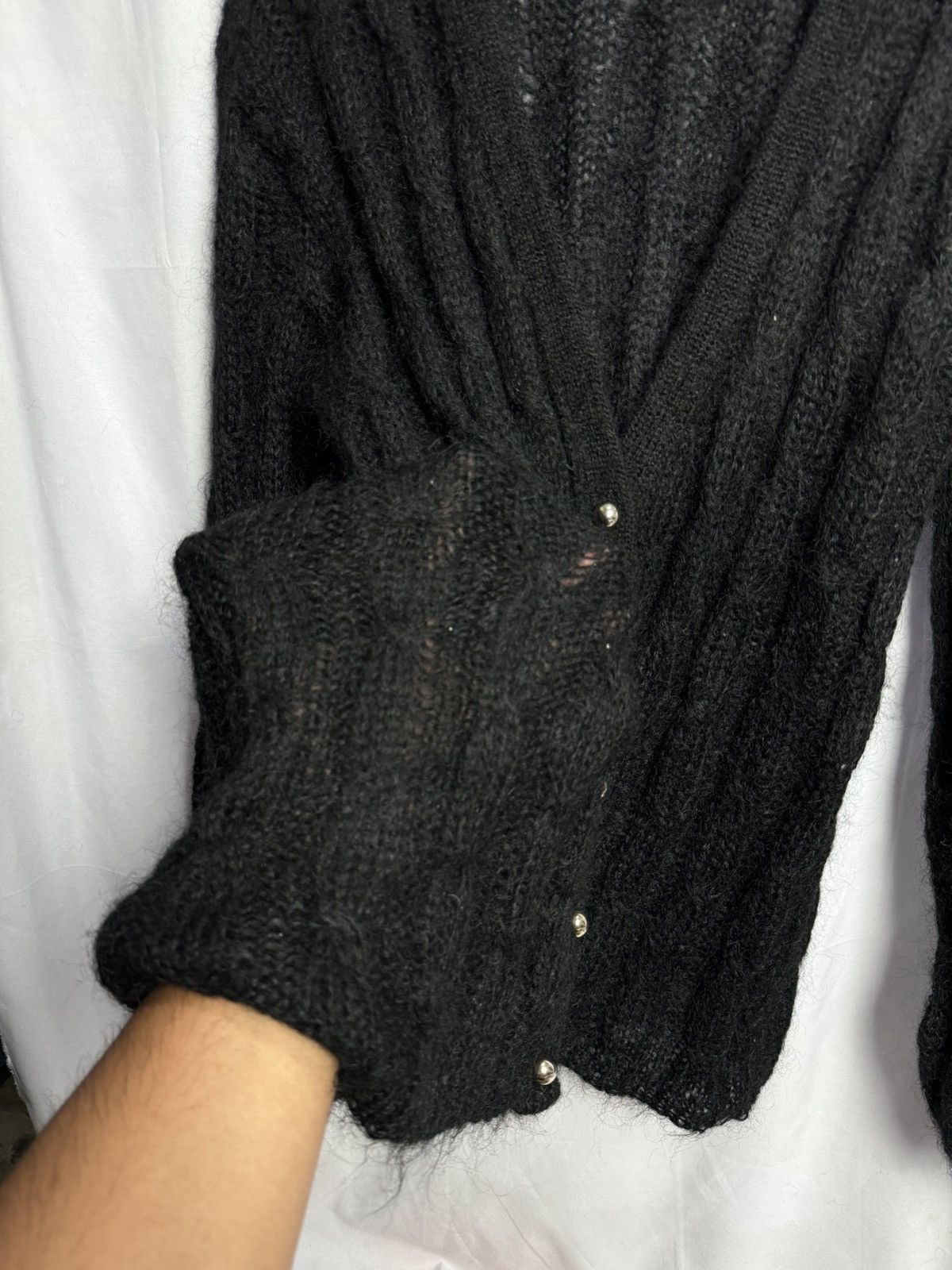 If Six Was Nine × Japanese Brand Mohair Cable Grunge Bukky Aki Cardigan Kurt Cobain Style Size US M / EU 48-50 / 2 - 8 Thumbnail