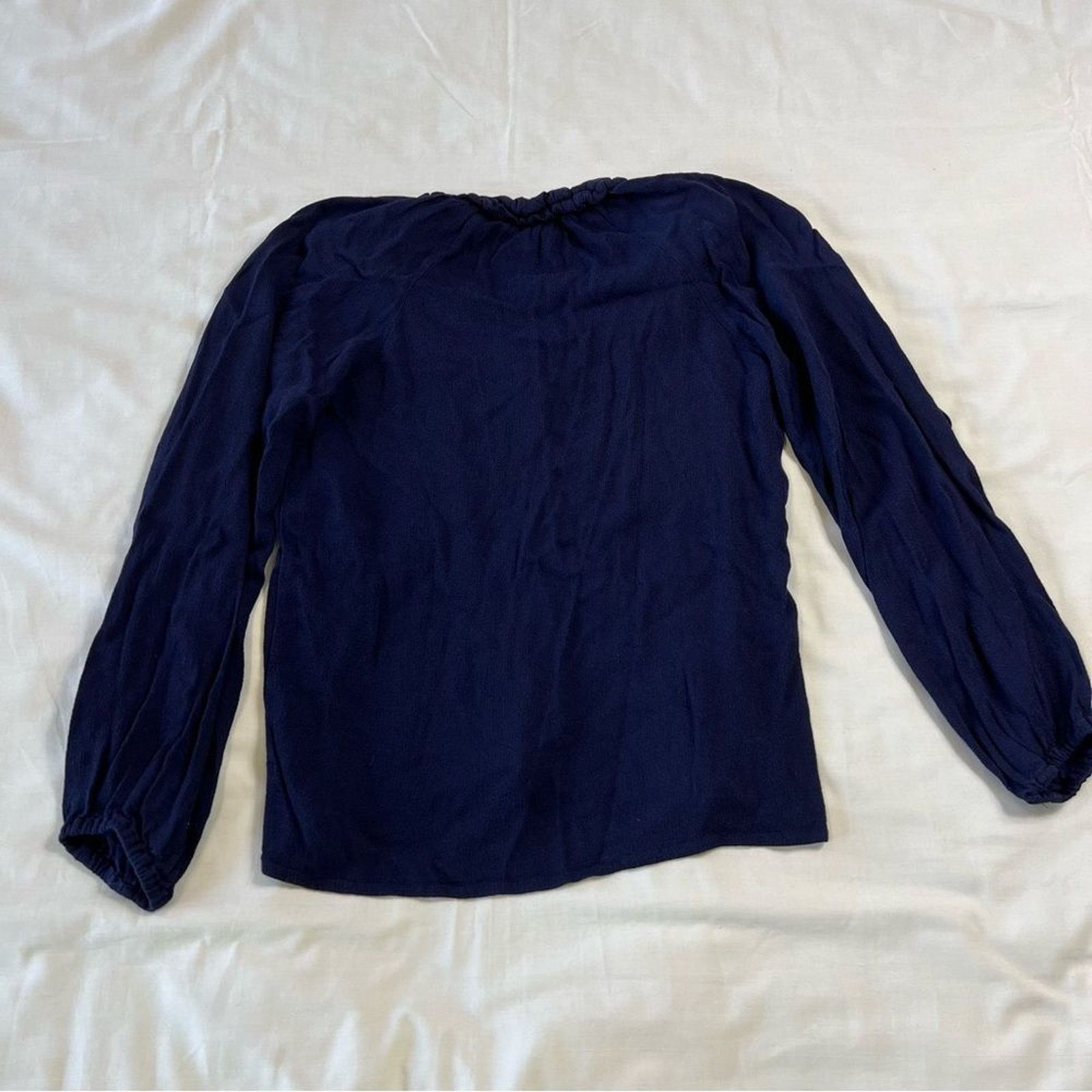 Black Label Blaque Label Women's XS Navy Blue V-Neck Long Sleeve Blouse Size XS / US 0-2 / IT 36-38 - 8 Thumbnail