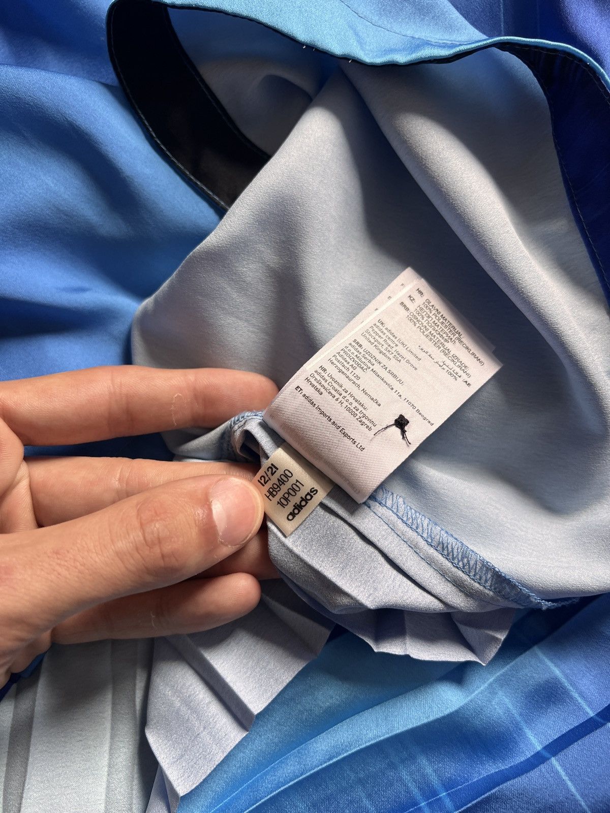 Adidas Pleated Adidas Originals Blue Polo T-Shirt Size L / US 10 / IT 46 - 14 Thumbnail