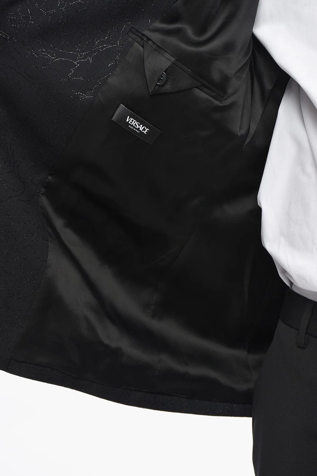 Versace og1mm0426 Virgin Wool Double-Breasted Jacket in Black Size US L / EU 52-54 / 3 - 5 Thumbnail